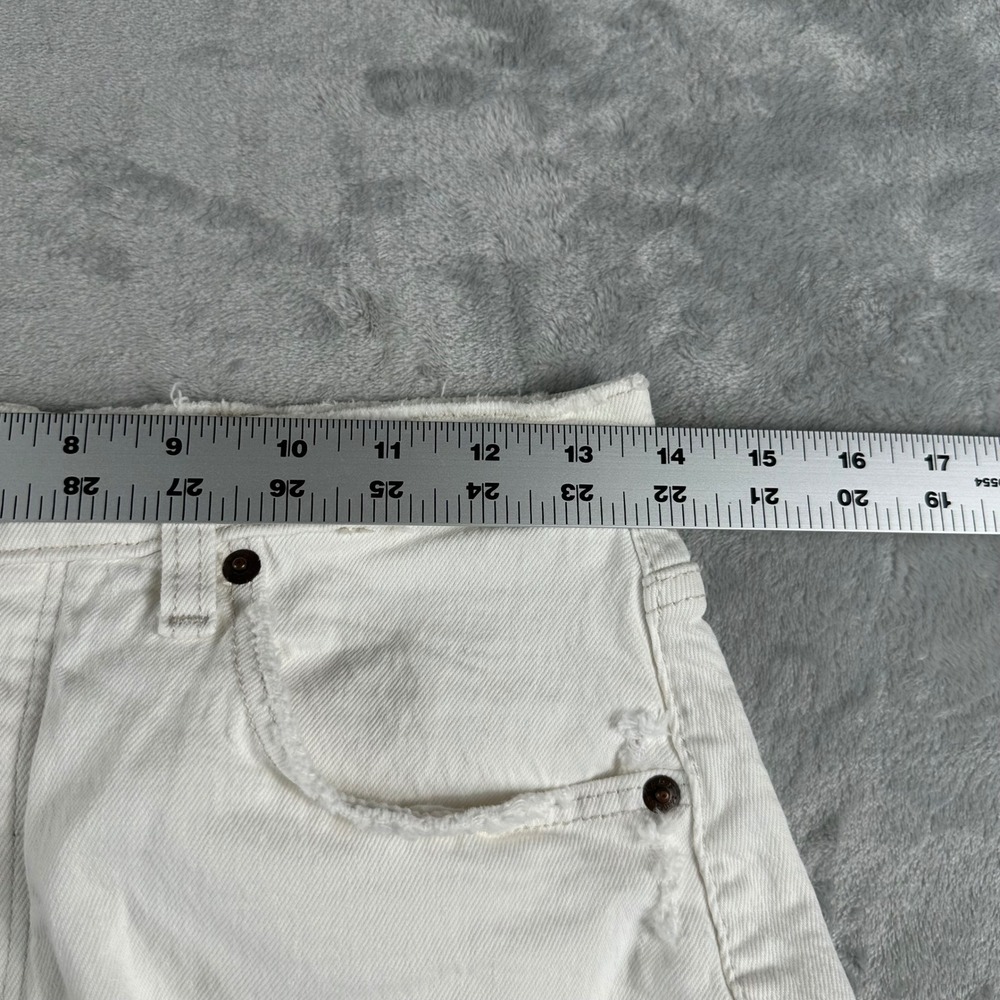 Abercrombie & Fitch The Dad Short Women 28 White High Rise Raw Hem Denim READ - Picture 6 of 9
